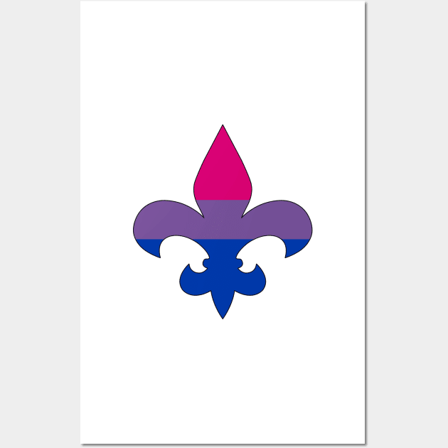 Fleur De Lis Bi Pride! Wall Art by somekindofguru